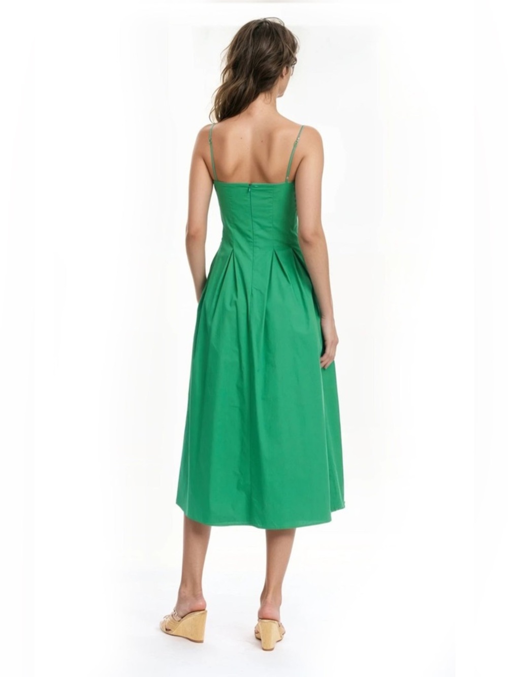 Badgley Mischka Pleated Poplin Dress - Picture 4 of 6